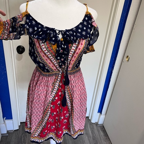 Boho Patchwork Mini Dress XS/S — Patriots of Peace - Picture 3 of 7